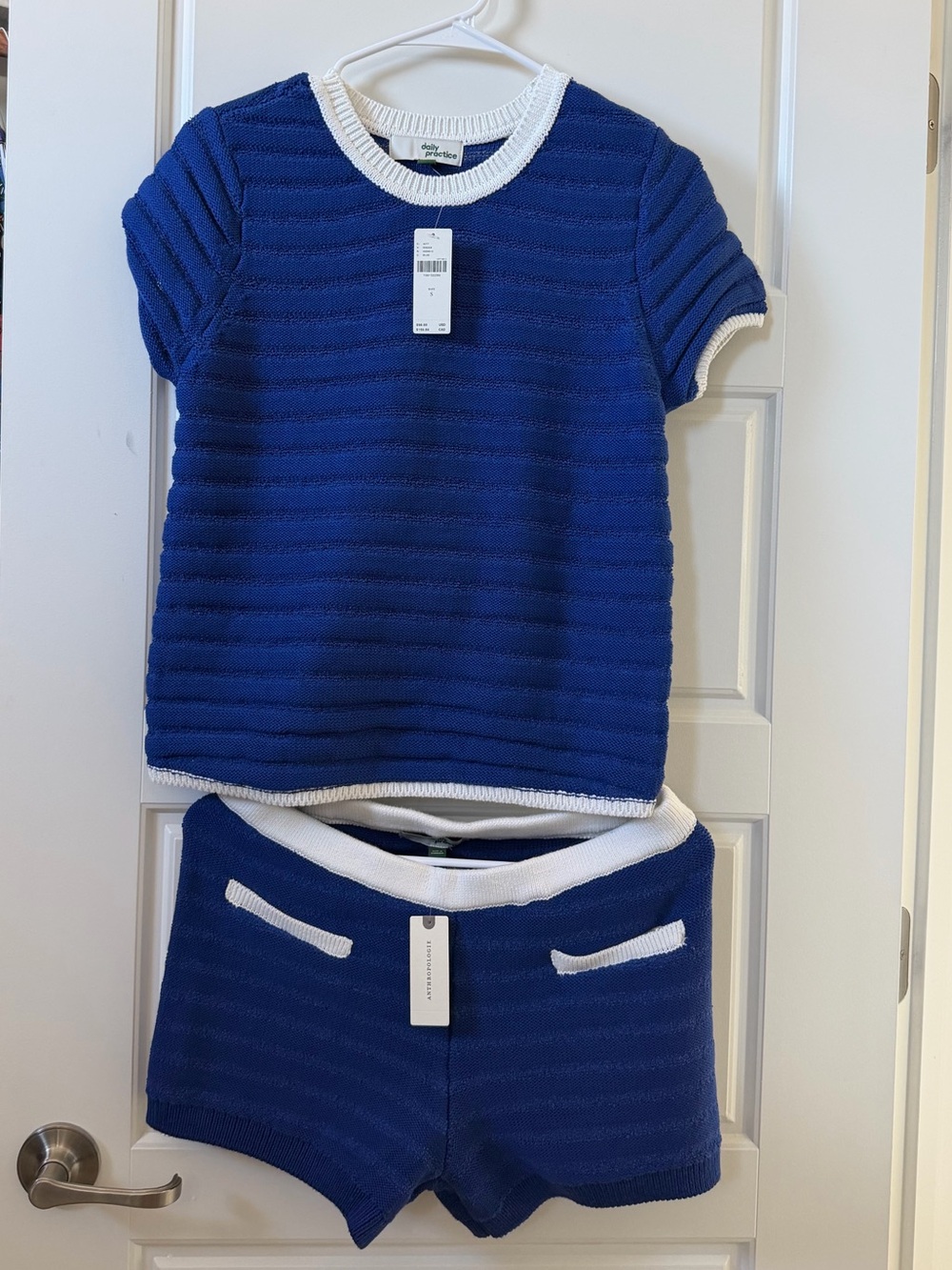 Blue Short-Sleeve Knit Top & Shorts Set by A. P. C.